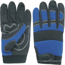 Blue Color Microfiber Mechanic Work Glove